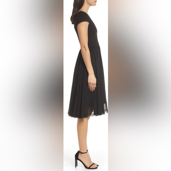 Dress the Population Black Fit & Flare Midi Dress NWT Size Small - Picture 7 of 13